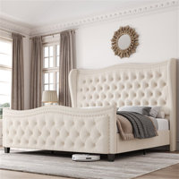 Jinita Upholstered Wingback Bed by House of Hampton