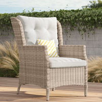 Outdoor All-aluminum Wicker Dining Chair With Sunbrella Cushions Set Of 2 by Red Barrel Studio
