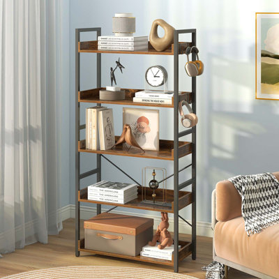 Grijalva Bookshelf , Industrial Bookcase for Living Room, Bedroom and Office