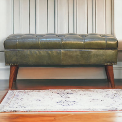 Deyana Genuine Leather Upholstered Bench by Wildon Home