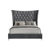 Jozyah Upholstered Wingback Bed by House of Hampton