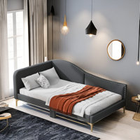 Jivko Upholstered Daybed with Headboard and Armrest by House of Hampton