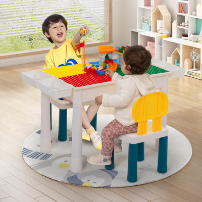 Zoomie Kids Activity Table For Toddlers, Kids Table And Chair Set, Building Blocks Table by Zoomie Kids