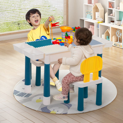 Zoomie Kids Activity Table For Toddlers, Kids Table And Chair Set, Building Blocks Table by Zoomie Kids
