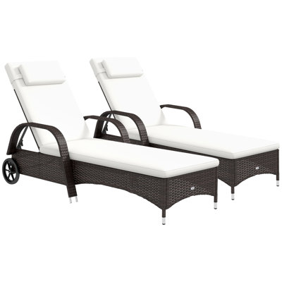 Ashveen 78.75" Reclining Long Chaise Lounge Set with Cushions