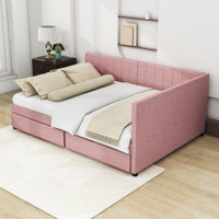 Naoyuki Full Size Linen Daybed with 2 Drawers by Latitude Run