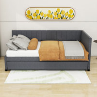 Naqeeb Twin Size Linen Daybed with Twin Size Trundle