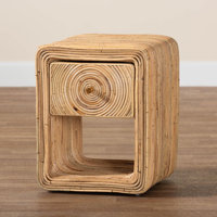 Dubhlainn 1 - Drawer Wicker / Rattan Nightstand in Brown by Millwood Pines