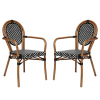 Damore All-Weather Commercial Paris Chairs with Arms and Metal Frames by Bay Isle Home