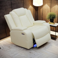 Reinout 37" Wide Vegan Leather Home Theater Recliner