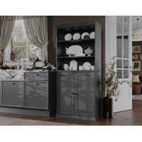 Bryani Palace Imports 100% Solid Wood Pantry Cabinet, Raised Panel Doors, Adjustable Shelves, 32" Wide, 71.5" Tall by Hokku Designs