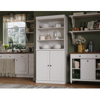 Bryani Palace Imports 100% Solid Wood Pantry Cabinet, Raised Panel Doors, Adjustable Shelves, 32" Wide, 71.5" Tall by Hokku Designs