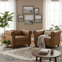 Jhosep 2 - Piece Faux Leather Living Room Chairs Set
