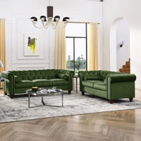 Jumal 2 Piece Velvet Chesterfield Living Room Set by House of Hampton