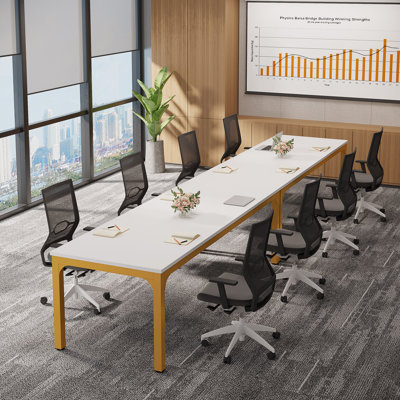 Devereau Rectangular Meeting Table by 17 Stories