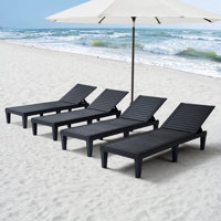 Carrine Waterproof, Lightweight, and Adjustable Outdoor Polyresin Chaise Lounge Chair Set by Wade Logan