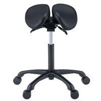 Master Massage Marquina Ergonomic Posture Saddle Chair-Two-Part Saddle Stool-Black by Inbox Zero