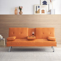 Modern 67.3” faux leather couch folding sofa bed suitable for living room and office by Latitude Run
