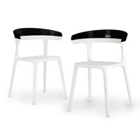 Modern Stacking Patio Dining Side Chair Indoor/Outdoor (Set Of 2) Orange