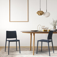 Newy Outdoor Stacking Dining Side Chair by Latitude Run