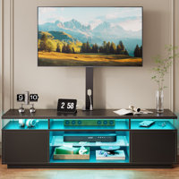 Kappenne Adjustable TV Stand for TVs up to 70" with 2 Storage Cabinets and RGB LED Lights by Wrought Studio