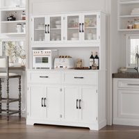 Kyale 70.9" Kitchen Pantry With Microwave Shelf, Wood Storage Pantry Cabinet with Drawers by Latitude Run