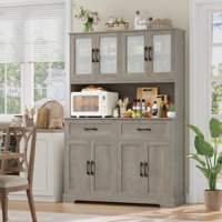 Kyale 70.9" Kitchen Pantry With Microwave Shelf, Wood Storage Pantry Cabinet with Drawers by Latitude Run