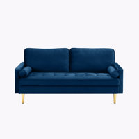 Velvet Loveseat  Sofa 67 Inch,Upholstered Sofa,Armrest Sofa,love seat,metal legs by Mercer41