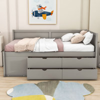 Kouta Wood Daybed with Drawers and Shelves by Red Barrel Studio