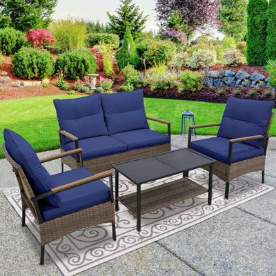 4 - Person Outdoor Seating Group with Cushions by EAGLE PEAK