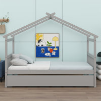 Wooden House Bed With Trundle by Mercer41