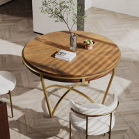 Kyliann Round Contemporary Rich Walnut Veneer Dining Table , 45.75" W x 45.75" D x 30" H by Mercer41