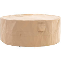 Premium Waterproof Outdoor Patio Round Table Cover: Latest Rip-Stop Fabric, 3-Year Warranty by F&J Outdoors