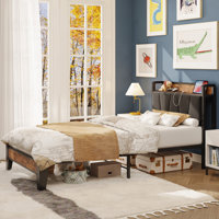 Alisyn Upholstered Bookcase Storage Bed