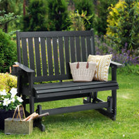 Ruvimbo Wood Outdoor Glider Chair by Winston Porter