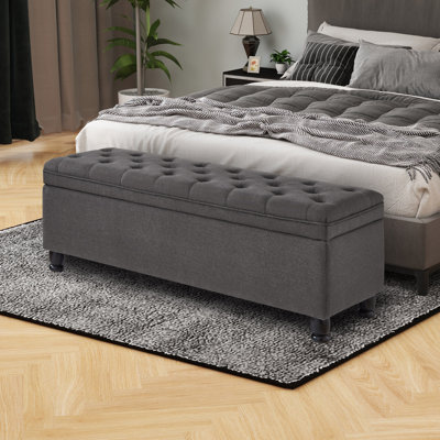 Arnika Polyester Upholstered Storage Bench by Mercer41