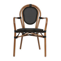 Connally Commercial Stacking Paris Chair with Arms and Metal Frame by Bay Isle Home