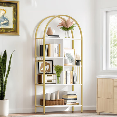 Bridjette 67.7" H x 31.5" W Iron Etagere Bookcase