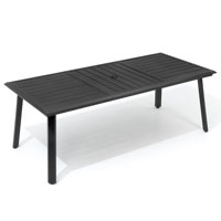 Rajni Rectangular Aluminum Outdoor Dining Table with Umbrella Hole by Latitude Run