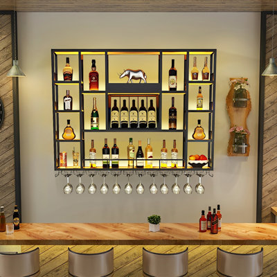 Artimus Wall Mounted Wine Bottle & Glass Rack by 17 Stories