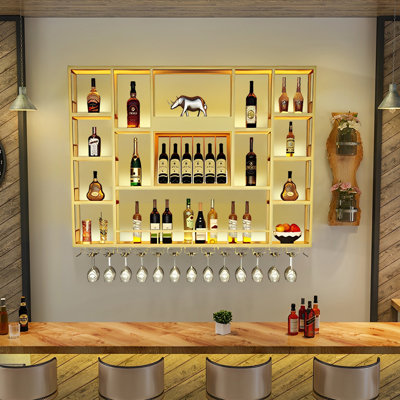 Artimus Wall Mounted Wine Bottle & Glass Rack by 17 Stories