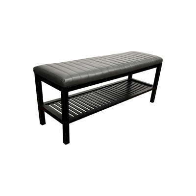 Asheton 40" Bamboo Upholstered Storage Bench by 17 Stories