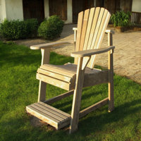 USA-Made Adirondack Balcony/Pub Chair with Built-In Footrest – Premium Pressure-Treated Pine, Elevated Outdoor Seating for Deck, Porch, or Balcony by Weathercraft