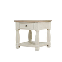 Clina Rustic Wooden Side Table with Drawer - 24" x 24" x 24", Perfect for Living Room and Bedroom by Alcott Hill