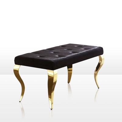 Adrika Velvet Upholstered Bench by Mercer41