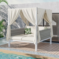 Petworth 57.5" Metal Outdoor Patio Daybed With Cushions by Latitude Run