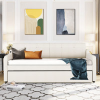 Renell Upholstered Twin Daybed with Pull-Out Trundle and 2 USB Charging by Red Barrel Studio