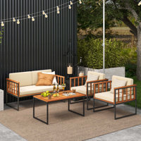 Leventis 4 - Person Outdoor Seating Group with Cushions
