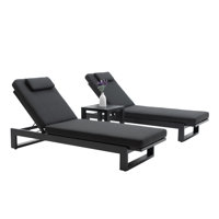Marvelene Outdoor Aluminum Chaise Lounge Set with Table by Hokku Designs