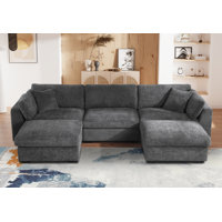 Aarre Upholstered Sofa Ottoman Chaise by Ebern Designs